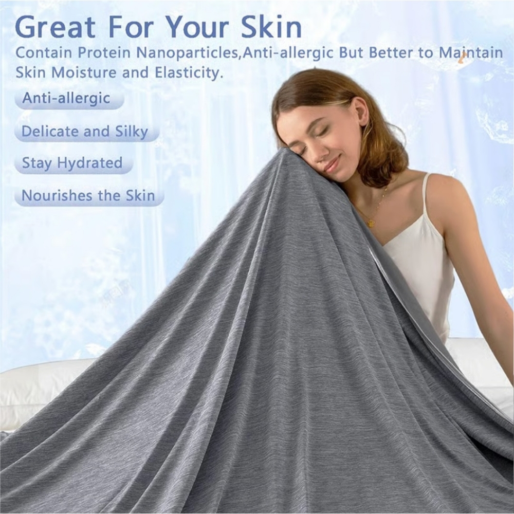 Cooling Blanket – Tie-Dye Gray, 40” x 60” Lightweight Breathable Throw, New